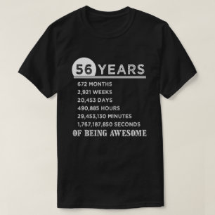 T-shirt cinquante-sixième Chemise d'anniversaire cadeaux