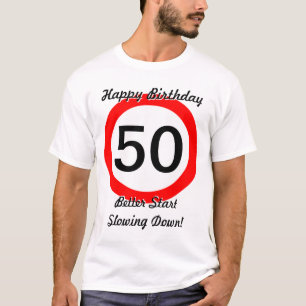 T-shirt cinquantième Limitation de vitesse de panneau