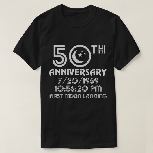 T-shirt cinquantième Premier alunissage d'anniversaire (Design devant)