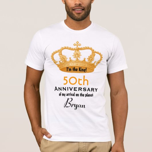 T-shirt cinquantième Roi FUNNY d'anniversaire (Devant)