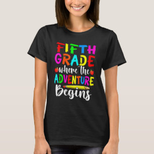 T-shirt Cinquième année où l'aventure commence Bonjour 5e