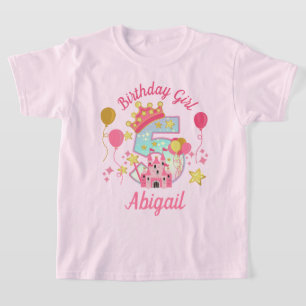 T-shirt Cinquième anniversaire princesse château chemise f