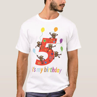 T-shirt Cinquième cadeau d'anniversaire (cinq ans)