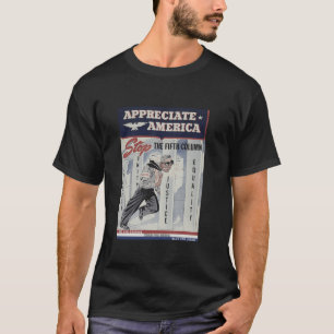 T-shirt Cinquième colonne Propagande de guerre Vintage Éta