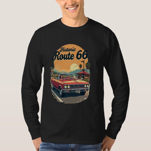 T-shirt Circuit Historique Route 66 Impression Sur Devant (Devant)