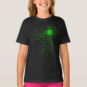 T-shirt Circuit imprimé d'ordinateur d'électronique amusan