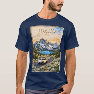 T-shirt Circuit routier vintage 3D texturé Idaho USA