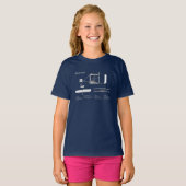 T-shirt Circulaire Wright - Plan de dessin du plan d'avion (Devant entier)