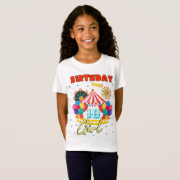 T-Shirt Circus Carnival Party Fille thème personnalisé