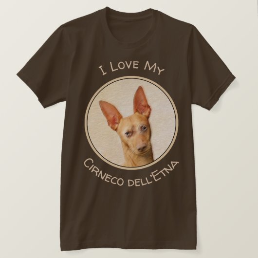 T-shirt Cirneco dell’Etna Peinture - Cute Original Chien A (Design devant)
