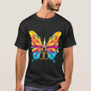 T-shirt Ciseaux à mouches à papillon ciseaux à la volée Co