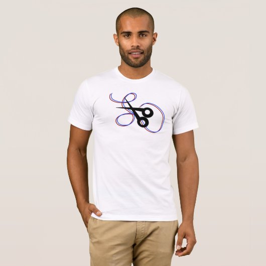 T-shirt Ciseaux de barbier tourbillon (Devant entier)