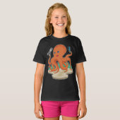 T-shirt Ciseaux de coiffeur Octopus (Devant entier)