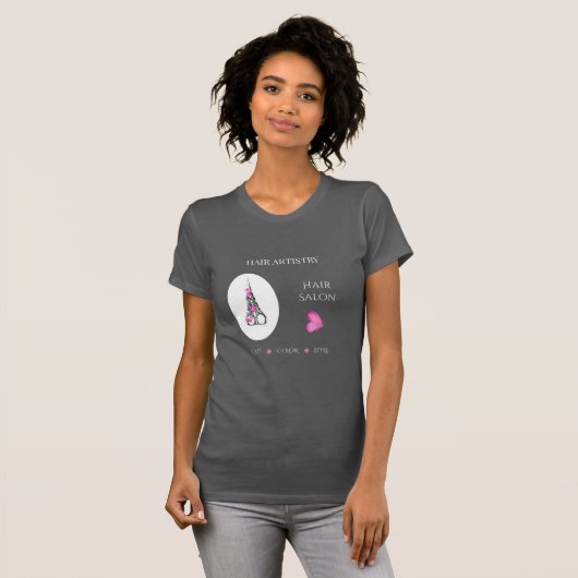 T-shirt Ciseaux de la marque de salon de coiffure de luxe (Devant entier)