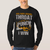 T-shirt Ciseaux de papier roche Throat Punch Je gagne (Devant)