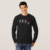 T-shirt Ciseaux de papier rocheux Table scie bois (Devant entier)