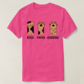 T-shirt Ciseaux de papier rock drôle chat1 (Design devant)