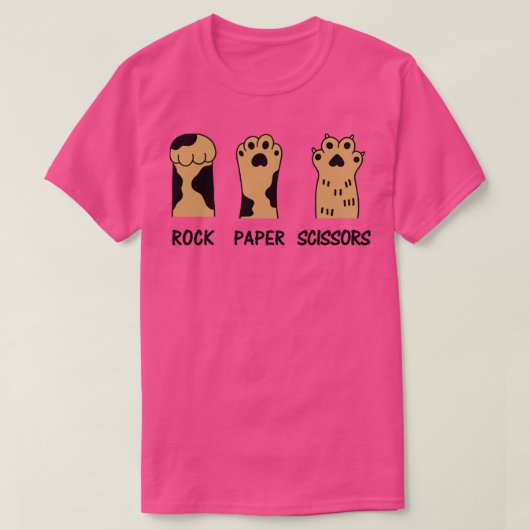 T-shirt Ciseaux de papier rock drôle chat1 (Design devant)