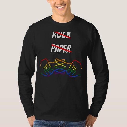 T-shirt Ciseaux De Papier Rock Sensibilisation Lgbt Pour L (Devant)