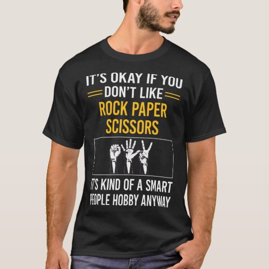 T-shirt Ciseaux de papier Rock Smart People (Devant)