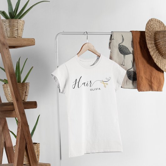 T-shirt Ciseaux or Blush Pink Coiffeuse coiffeuse