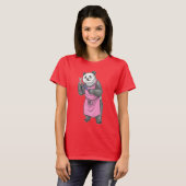 T-shirt Ciseaux Peigne Coiffeur Panda (Devant entier)