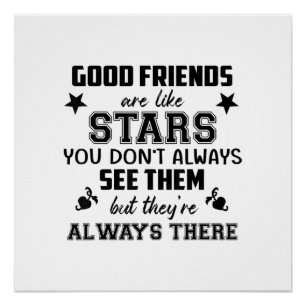 T-shirt Citaat over Vriendschap Goede Vriend Als S Perfect Poster