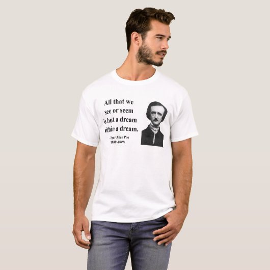 T-shirt Citation 1B d'Edgar Allen Poe (Devant entier)