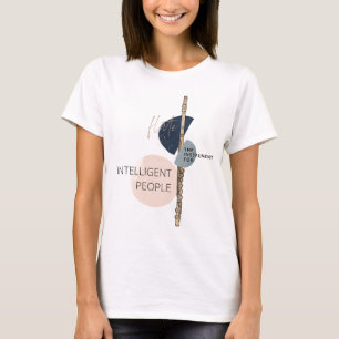 T-shirt Citation Abstraite Flûte moderne Blush Pink & Navy
