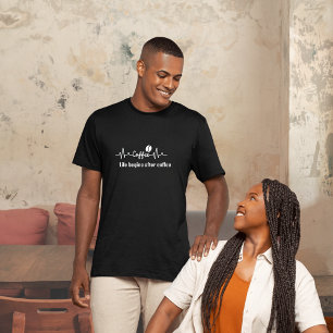 T-shirt Citation amusante sur le café au travail La vie co