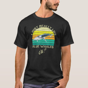 T-shirt Citation Animale Baleine Bleue Avec Conception Vin