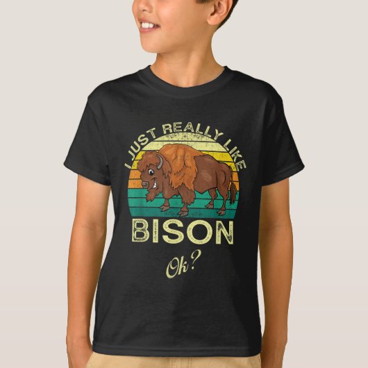 T-shirt Citation Animale Drôle Du Bison Avec Conception Vi (Devant)