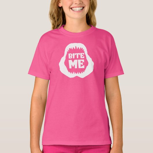 T-shirt Citation Bite me - Requin Jaws (Devant)