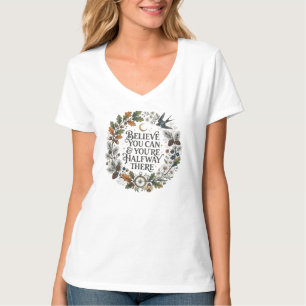 T-shirt Citation Botanique Vintage Croyez En Vous 