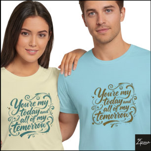 T-shirt Citation Brush Script d'Aujourd'hui et Demain