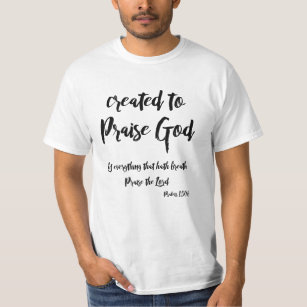 T-shirt Citation chrétienne avec le vers de bible : Créé à