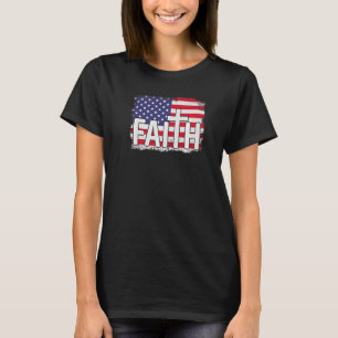 T-shirt Citation chrétienne patriotique foi Croix religieu