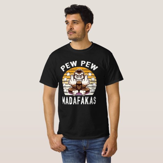 T-shirt Citation Cool de Madafakas Pew Pew Monkey i (Devant entier)