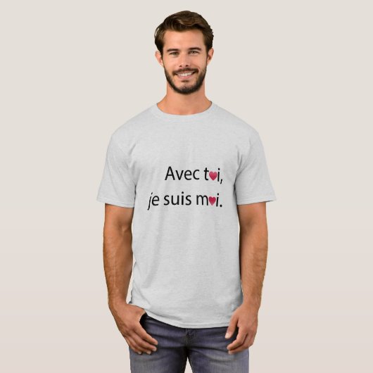 T-shirt Citation d'amour en français (Devant entier)