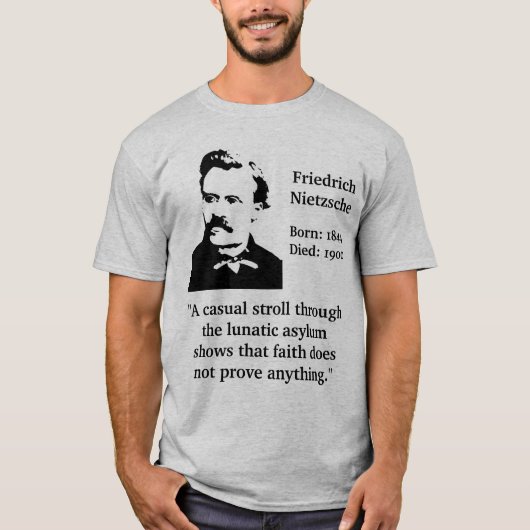 T-shirt Citation d'asile fol de Nietzsche (Devant)