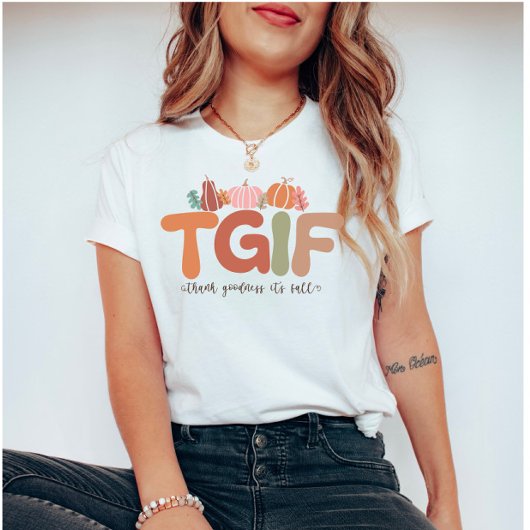 T-shirt Citation d'automne de Boho Retro TGIF