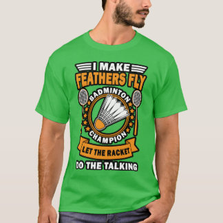 T-shirt Citation de badminton vintage pour fille