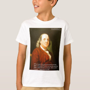 T-shirt Citation de Ben Franklin (Ce qui est sage) Cartes 