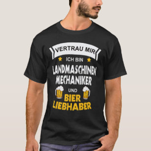 T-shirt Citation de bière pour homme mécanicien agricole