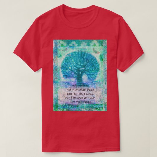 T-shirt Citation de bonheur inspirant Walt Whitman (Design devant)