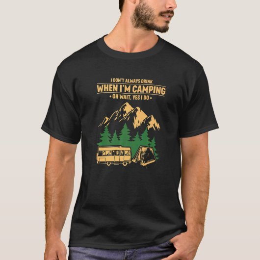 T-shirt Citation De Camping Aventure Avec Camper Van Tent (Devant)