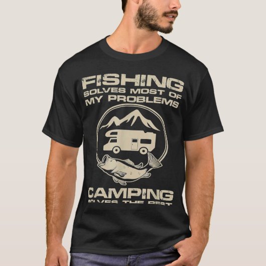 T-shirt Citation de camping drôle pêche (Devant)
