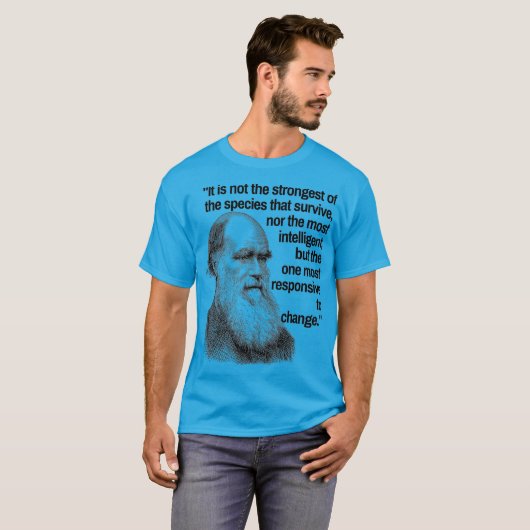 T-shirt Citation de Charles Darwin Evolution Pro Science (Devant entier)