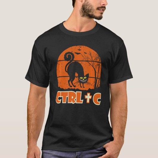T-shirt Citation de chat Halloween Ctrl+c Halloween cool 2 (Devant)