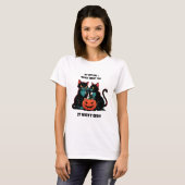 T-shirt Citation de chat sarcastique Mon chat et moi avons (Devant entier)